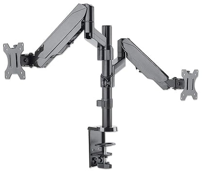 Manhattan Universal Gas Spring Dual Monitor Mount Two Gas-Spring Jointed Arms, Supports Two 17" to 32" TVs Or Monitors up to 8 Kg (17.64 Lbs.)