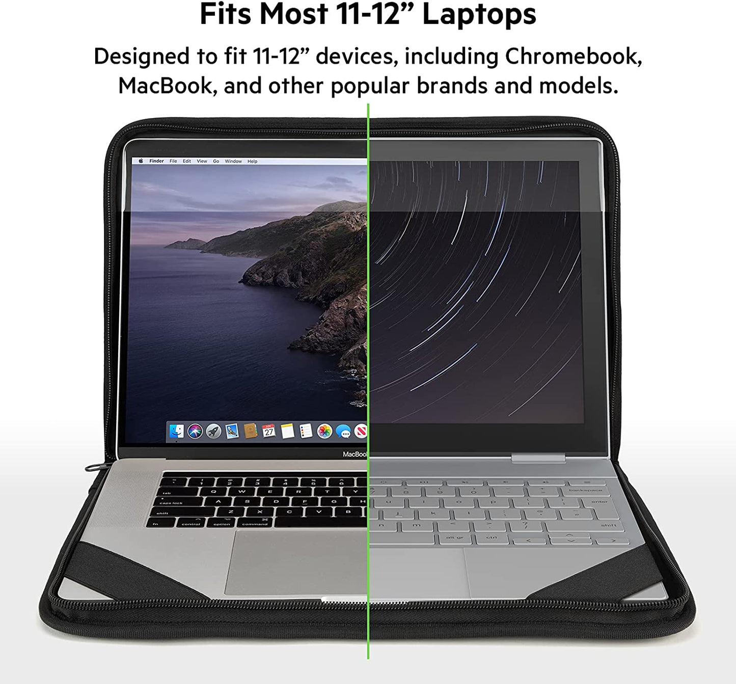 Belkin Always-On Laptop Sleeve Case Compatible with 11 inch to 12 inch Laptop, Tablet, ChromeBook, iPad and MacBook for Device Protection with Two Pockets 11"-12" Always-On