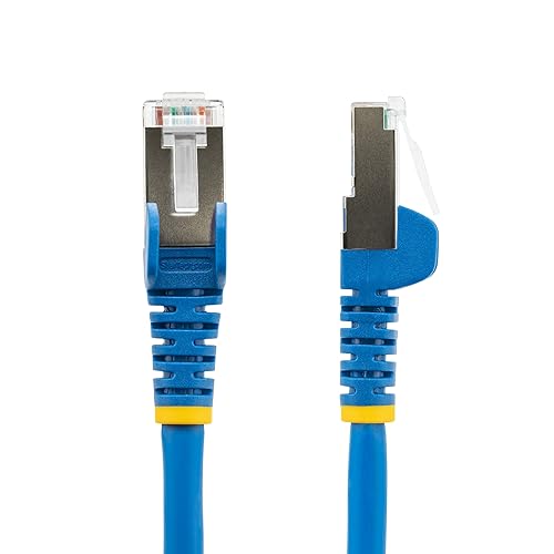 StarTech.com 1ft CAT6a Ethernet Cable - Low Smoke Zero Halogen (LSZH) - 10 Gigabit 500MHz 100W PoE RJ45 S/FTP Blue Network Patch Cord Snagless w/Strain Relief (NLBL-1F-CAT6A-PATCH)
