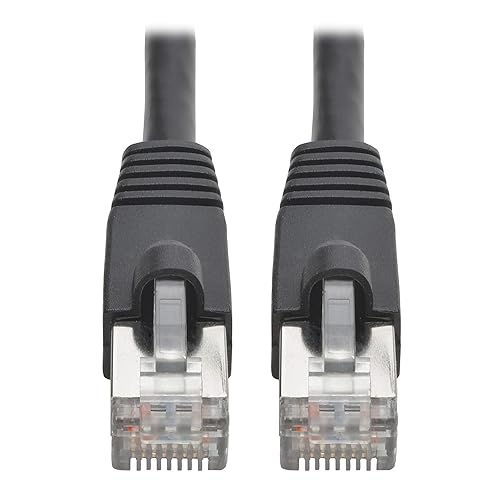 Tripp Lite Cat6a Ethernet Cable (M/M), Shielded Cat6a Cable, STP Network Patch Cable, 10 Gbps, PoE, Black, 35 ft. (N262-035-BK) Black 35 ft