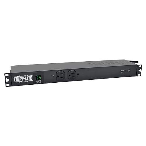 TRIPP LITE Metered PDU, 15A, Isobar Surge Suppression, 3840J, 14 Outlets, 120V, 5-15P, 15 ft. Cord, 1U Rack-Mount Power Metered + ISOBAR