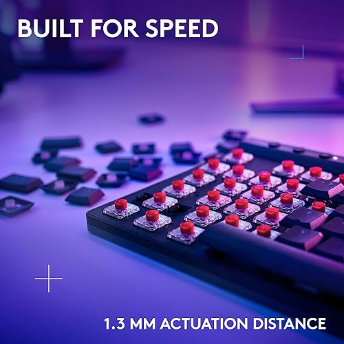 Logitech G515 LIGHTSPEED TKL Low Profile Wireless Gaming Keyboard, LIGHTSYNC RGB, Thin Tenkeyless Design, double-shot PBT Keycaps, Tactile (Brown) Mechanical Switches - Black Black Tactile Switches