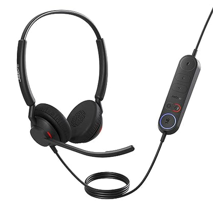 Jabra Engage 40 Wired Stereo Headset with Inline Call Control - Noise-Cancelling 2-Mic Technology, Ultra-Lightweight Design and USB-C Cable - MS Teams Certified, Works With All Other Platforms - Black Stereo w/ Link MS Teams (USB-C)