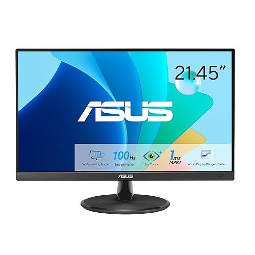 ASUS 22” 1080P Eye Care Monitor (VP227HF) - (21.45-inch viewable), Full HD, 99% sRGB, Frameless, 100Hz, Adaptive-Sync, 1ms, HDMI, Low Blue Light, Flicker Free, VESA Wall Mountable