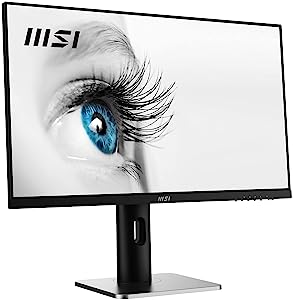 MSI Pro MP273QP, 27" Monitor, 2560 x 1440(QHD) IPS, 75Hz, TUV Certified Eyesight Protection, 1ms, Displayport, HDMI, Tilt, Swivel, Height, Pivot