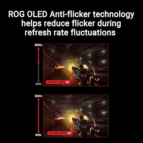 ASUS ROG Strix 27” 1440P OLED Gaming Monitor (XG27ACDNG) - QD-OLED, QHD (2560 x 1440), 360Hz, 0.03ms, Custom Heatsink, OLED Care+, G-SYNC Compatible, 99% DCI-P3, DisplayWidget, AI Gaming, 3yr warranty 27" OLED QHD 360Hz
