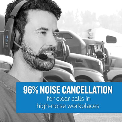 BlueParrott B450-XT Noise Cancelling Bluetooth Headset – Updated Design with Industry Leading Sound & Improved Comfort, Up to 24 Hours of Talk Time, IP54-Rated Wireless Headset,Black