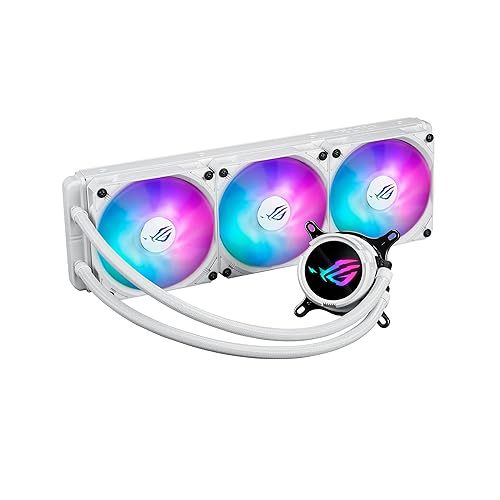 ASUS ROG Strix LC III 360 ARGB LCD White Edition All-in-one CPU Liquid Cooler - Intel® LGA 1700, 1200, 115X - AMD Socket AM4, AM5 – with 2.1" IPS LCD, Asetek’s New Gen7 v2 Pump Gen III 360mm|ARGB|LCD|White