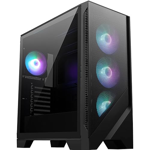 MSI MAG Forge 321R Airflow Mid Tower ATX Gaming Case, ABS Plastic Design, ARGB Fan, ARGB Control Board, Tempered Glass Window