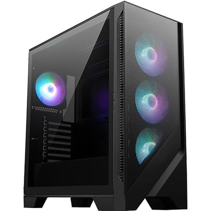 MSI MAG Forge 321R Airflow Mid Tower ATX Gaming Case, ABS Plastic Design, ARGB Fan, ARGB Control Board, Tempered Glass Window