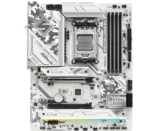ASRock B650 STEEL LEGEND WIFI Gaming Desktop Motherboard - AMD B650 Chipset - Socket AM5 - ATX - Ryzen 7, Ryzen 5 Processor Supported - 192 GB DDR5 SDRAM Maximum RAM - DIMM, UDIMM - 4 x Memory Slots