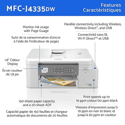 Brother MFC-J4335DW INKvestment-Tank All-in-One Printer with Duplex and Wireless Printing Plus Up to 1-Year of Ink in-Box
