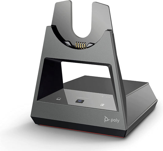 Poly - Voyager Office Base (Plantronics) - Compatible with Voyager Focus 2 and Voyager 4300 UC Series Headsets (Sold Separately) - Connect to PC/Mac, Deskphone, &amp; Cell Phone - Teams Version Teams Version Office Base (Headset Not Included)