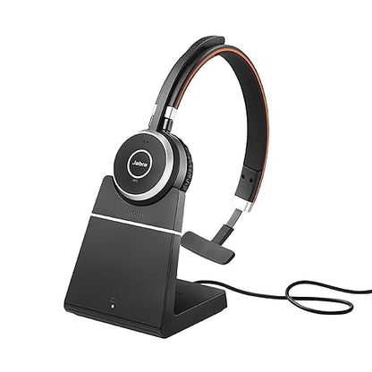 Jabra Evolve 65 SE Mono Wireless Headset - Bluetooth Headset with Noise-Cancelling Mic and Long-Lasting Battery — Unified Communications Certified for Zoom, Unify and Other Leading Platforms - Black UC Mono