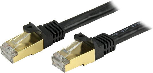 StarTech.com 25ft CAT6a Ethernet Cable - 10 Gigabit Shielded Snagless RJ45 100W PoE Patch Cord - 10GbE STP Network Cable w/Strain Relief - Black Fluke Tested/Wiring is UL Certified/TIA (C6ASPAT25BK) 25 ft Black