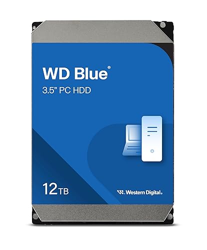 Western Digital 12TB WD Blue Internal Hard Drive HDD - 7200 RPM, SATA 6 Gb/s, 512 MB Cache, 3.5" - WD120EAGZ