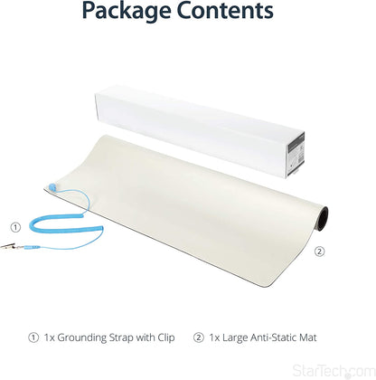 StarTech.com Anti-Static Mat - 25” x 27.5” Electrical Grounding Desk Pad - For Home or Work - Beige (M3013) 24" x 27.5"