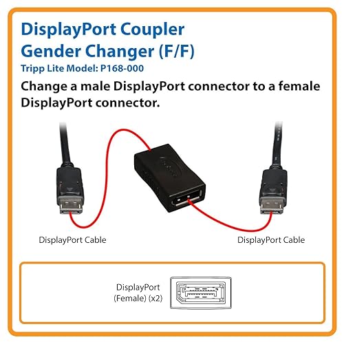 Tripp Lite P168-000 Compact Displayport Gender Changer/Coupler Display Port F/F