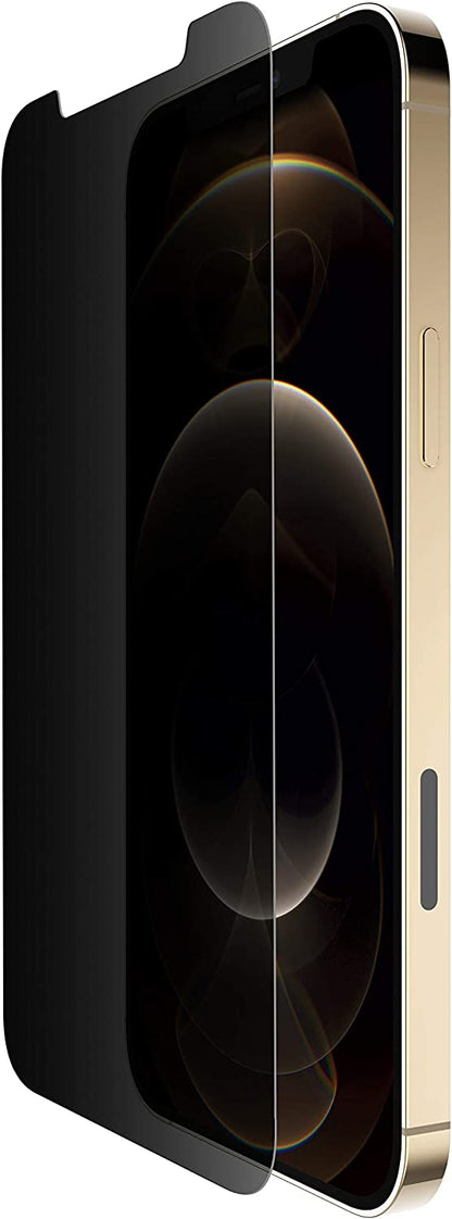Belkin ScreenForce UltraGlass iPhone 12 Pro Max, Privacy Antimicrobial-Treated Screen Protector with Easy Align Tray for Bubble Free, Convenient Installation iPhone 12 Pro Max Privacy UltraGlass