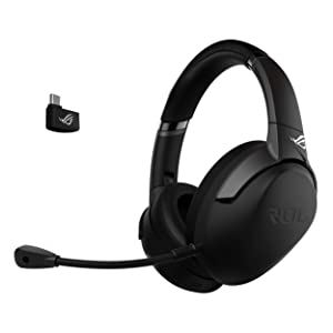 ASUS ROG Strix Go 2.4 Wireless Gaming Headset with USB-C 2.4 GHz Adapter | Ai Powered Noise-Cancelling Microphone | Over-ear Headphones for PC, Mac, Nintendo Switch, and PS5/4 Strix Go 2.4 (Wireless) Headphones