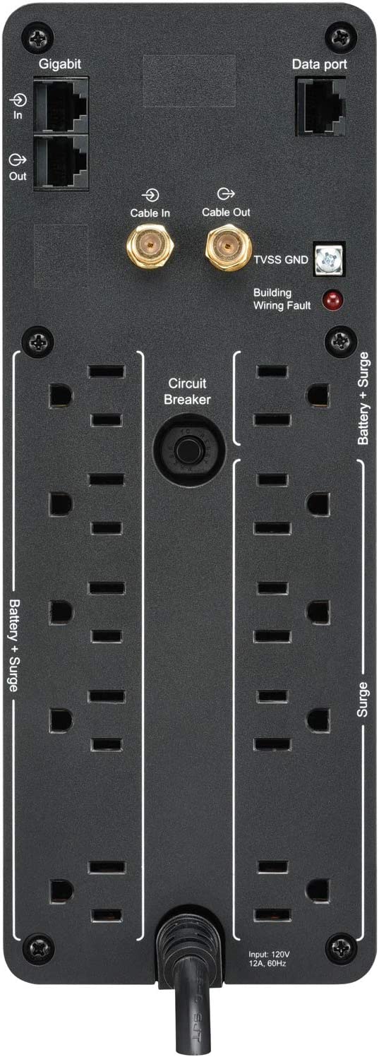 APC UPS 1350VA Sine Wave UPS Battery Backup and Surge Protector, BR1350MS Backup Battery Power Supply with AVR, (2) USB Charger Ports 1350VA Power Supply