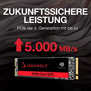 Seagate IronWolf 525 SSD 500GB NAS Internal Solid State Drive - SATA M.2, PCIe Gen 4 speeds up to 5000MB/s, 1.8M Hours MTBF, 0.7 DWPD, with Rescue Services (ZP500NM30002)