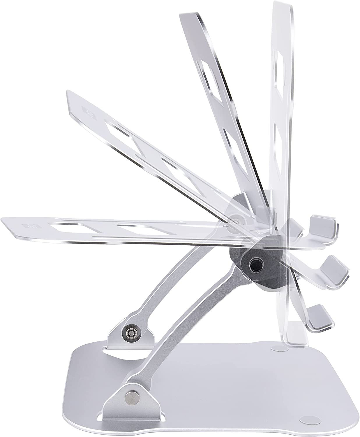 StarTech.com Laptop Stand for Desk, Ergonomic Laptop Stand Adjustable Height, Aluminum, Portable, Max. 22lb (10kg), Foldable Laptop Holder - Angled Notebook Computer Riser/Lift (ADJ-Laptop-Riser)