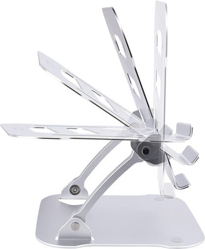 StarTech.com Laptop Stand for Desk, Ergonomic Laptop Stand Adjustable Height, Aluminum, Portable, Max. 22lb (10kg), Foldable Laptop Holder - Angled Notebook Computer Riser/Lift (ADJ-Laptop-Riser)