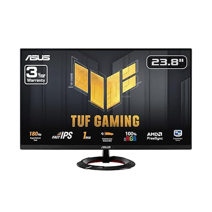 ASUS TUF Gaming 23.8” 1080P Monitor (VG249Q3R) – Full HD, 180Hz, 1ms, Fast IPS, Extreme Low Motion Blur, FreeSync, Variable Overdrive, Shadow Boost, Eye Care, 100% sRGB, 3 yr Warranty 23.8" Fast IPS FHD 180Hz FreeSync