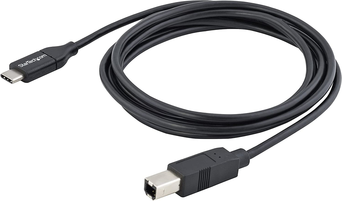 StarTech.com 2m 6ft USB C to USB B Cable - USB 2.0 - USB Type C Printer Cable M/M - USB 2.0 Type-C to Type-B Cable (USB2CB2M) 6 ft/ 2 m