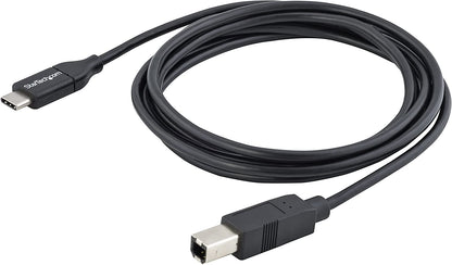 StarTech.com 2m 6ft USB C to USB B Cable - USB 2.0 - USB Type C Printer Cable M/M - USB 2.0 Type-C to Type-B Cable (USB2CB2M) 6 ft/ 2 m