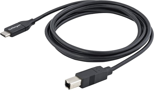 StarTech.com 2m 6ft USB C to USB B Cable - USB 2.0 - USB Type C Printer Cable M/M - USB 2.0 Type-C to Type-B Cable (USB2CB2M) 6 ft/ 2 m