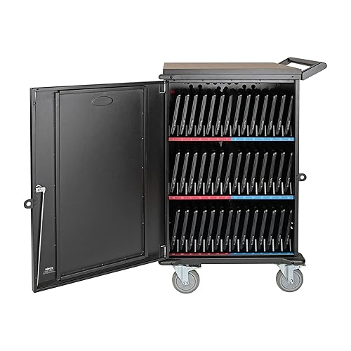Tripp Lite 42-Port AC Mobile Charging Cart Storage Station for Chromebooks, iPads, Laptops, Tablets, Black (CSC42AC) Cart 42 AC Port