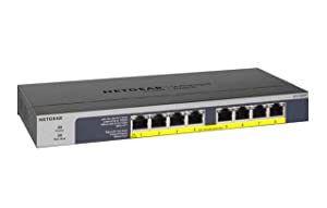NETGEAR 8-Port Gigabit Ethernet Unmanaged PoE Switch (GS108PP) - with 8 x PoE+ @ 123W Upgradeable, Desktop, Wall Mount or Rackmount, and Limited Lifetime Protection 8 port | 8xPoE+ 123W