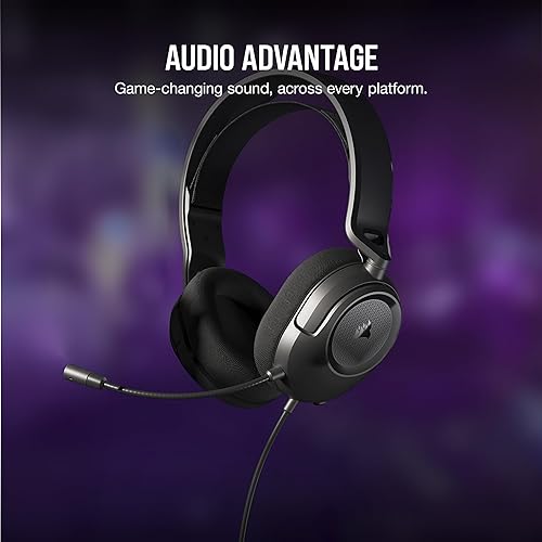 CORSAIR HS35 v2 Multiplatform Wired Gaming Headset – Flexible Omni-Directional Microphone – Universal 3.5mm Connection – PC, Mac, PS5, PS4, Xbox, Nintendo Switch, Mobile – Carbon v2 Stereo