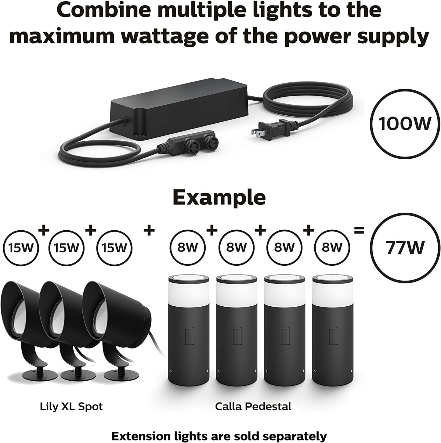 Philips Hue 1748930VN 8ft Cable Connector &amp; T-Connector , Black
