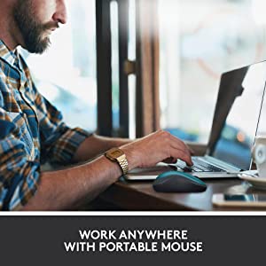 Logitech M185 Wireless Mouse, 2.4GHz with USB Mini Receiver, 12-Month Battery Life, 1000 DPI Optical Tracking, Ambidextrous, Compatible with PC, Mac, Laptop - Blue