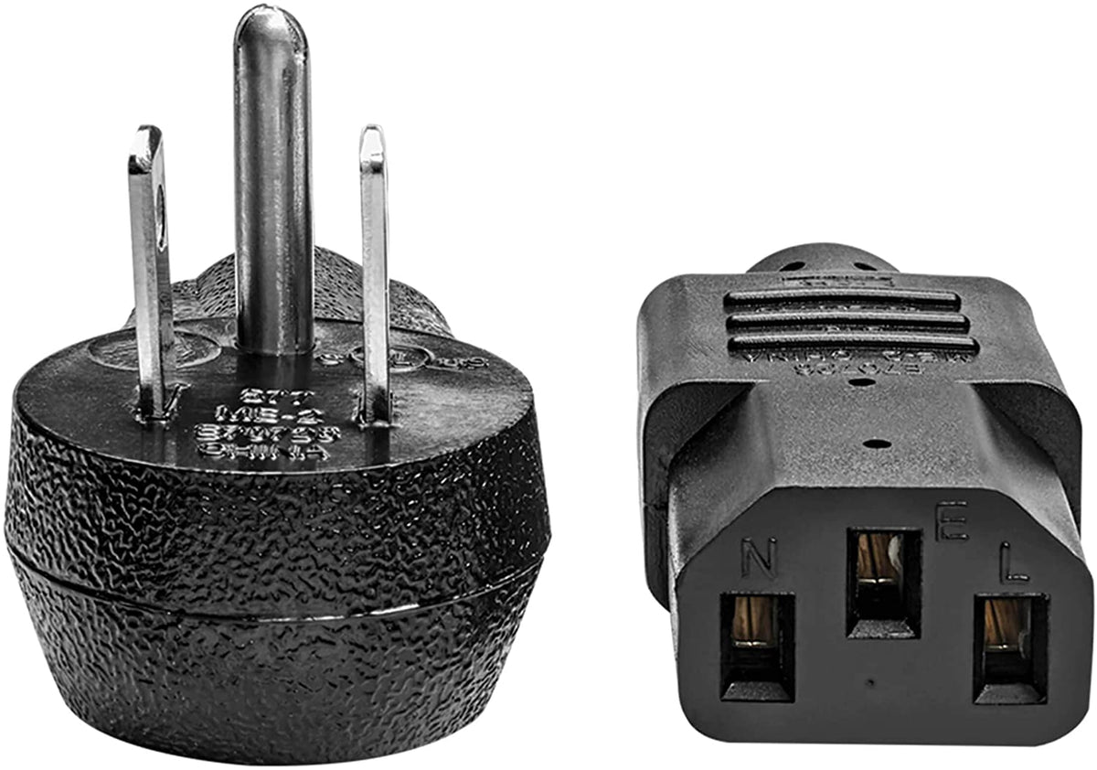 Tripp lite Desktop Computer AC Power Cord, Right-Angle NEMA 5-15P to C13-10A, 125V, 18 AWG, 6 ft, Black
