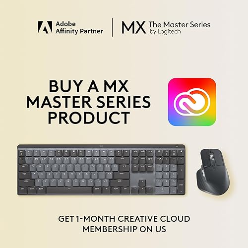 Logitech MX Mechanical Wireless Illuminated Performance Keyboard, Tactile Quiet Switches, Backlit Keys, Bluetooth, USB-C, macOS, Windows, Linux, iOS, Android, Metal Full Size Tactile (quiet typing) Keyboard