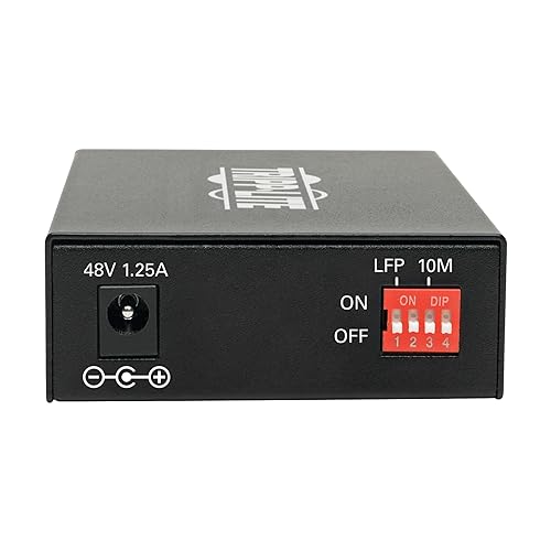 Tripp Lite Gigabit SFP Fiber Optic to Network Copper RJ45 Ethernet with PoE+, 10/100/1000 Mbps, International Power Cables, Extends Power (48 VDC) + Data, 2-Year Warranty (N785-INT-PSFP) International Power Cables Variable Open SFP