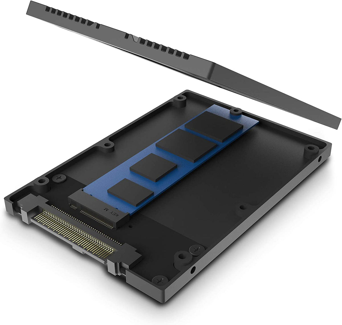 Vantec Multi-Size M.2 NVMe to U.2 (SFF-8639) 2.5"" SSD Adapter (MRK-NVM2U2-BK), Convert M.2 NVMe into U.2 not for SATA, Black