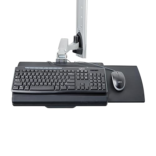 StarTech.com Wall Mount Workstation, VESA Mount for 32 Monitor (22lb/10kg), Fully Articulating Monitor Mount & Keyboard Tray