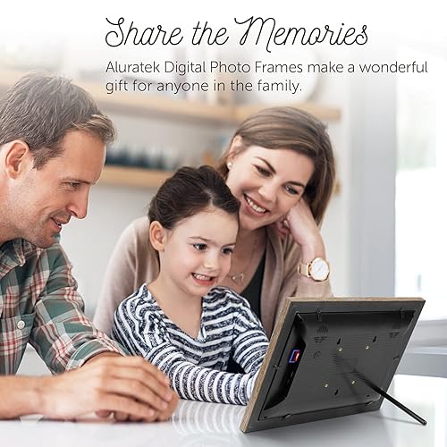 Aluratek 13.3" WiFi Distressed Wood Digital Photo Frame with 16GB Built-in Memory 1280 X 800, 16:9 (ASHDPF13F)