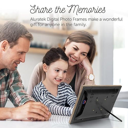 Aluratek 13.3" WiFi Distressed Wood Digital Photo Frame with 16GB Built-in Memory 1280 X 800, 16:9 (ASHDPF13F)