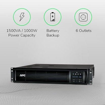 APC 1000VA Smart-UPS with SmartConnect Remote Monitoring App, UPS Sine Wave Battery Backup & Surge Protection, with Extended Range AVR & Smart-slot, Rack Mount (SMT1000RM2UC) 1000VA Rack Mount