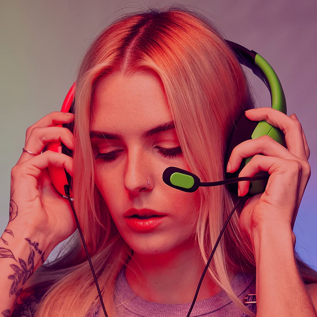 PDP Gaming LVL40 Stereo Headset with Mic for Nintendo Switch - PC, iPad, Mac, Laptop Compatible - Noise Cancelling Microphone, Lightweight, Soft Comfort On Ear Headphones - Splatoon 2 Pink &amp; Green Pink/Green Headset