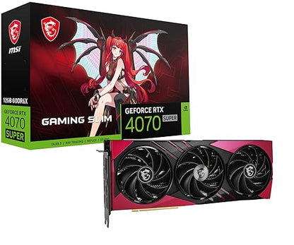 MSI Gaming RTX 4070 Super 12G Gaming X Slim MLG Graphics Card (NVIDIA RTX 4070 Super, 192-Bit, Boost Clock: 2655 MHz, 12GB GDRR6X 21 Gbps, HDMI/DP, Ada Lovelace Architecture)
