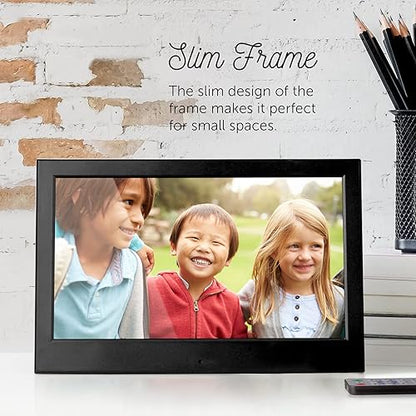 Aluratek 10" Slim Digital Photo Frame with 8GB Built-in Memory (ASDMPF09), Black