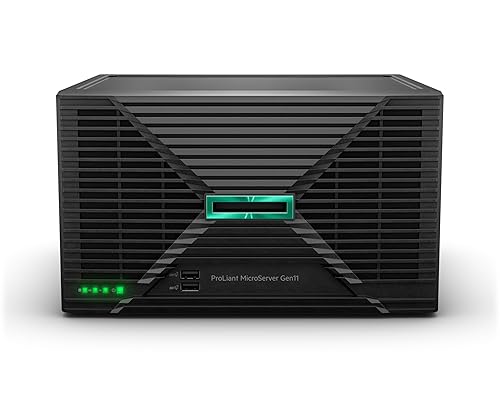 Hewlett Packard Enterprise ProLiant MicroServer Gen11 Tower Server, Intel Pentium Gold G7400 Processor, 16GB Memory, 1TB HDD Storage, External 180W US Power Supply (HPE Smart Choice P74439-005)