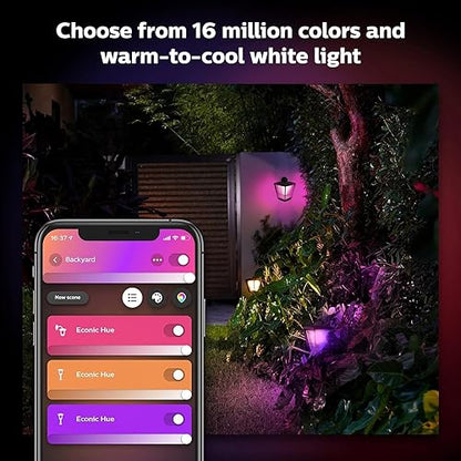 Philips Econic Outdoor Pedestal - 15.7" Height - 5" Width - 8 W LED Bulb - Matte - 600 lm Lumens - Metal, Tempered Glass, Aluminum - Black - for Outdoor, Garden, Patio, Pathway